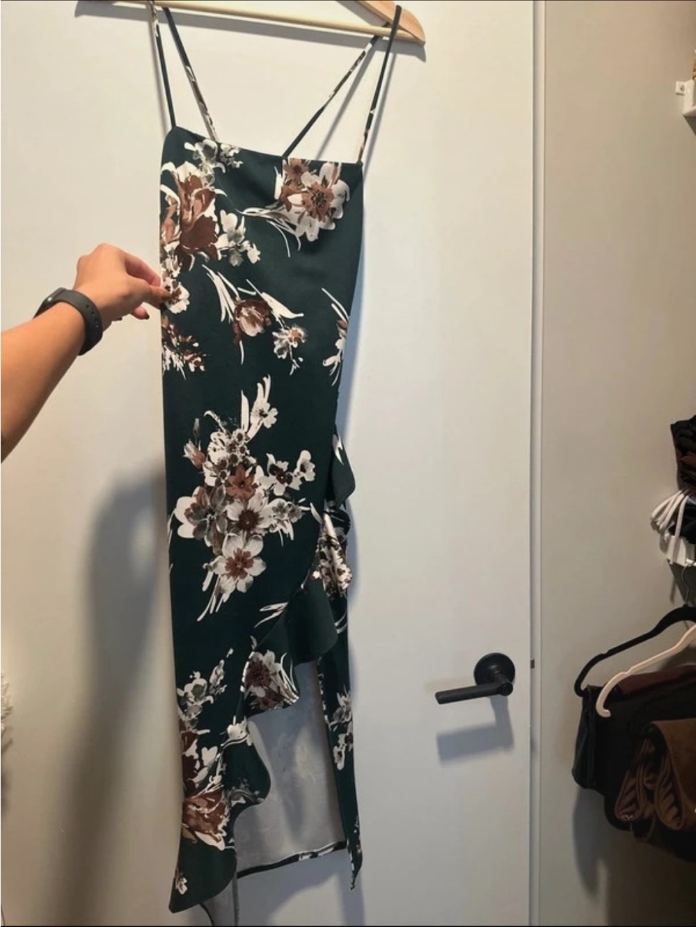 Hello Molly Floral Bodycon Dress with Ruffle Skirt